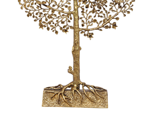 Large Awesome Tree with Eight Wax Lamp Holders and Birds Perched on it