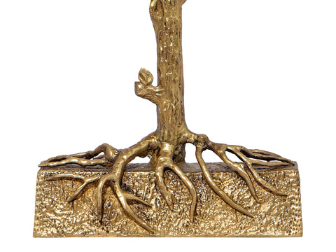 Large Awesome Tree with Eight Wax Lamp Holders and Birds Perched on it