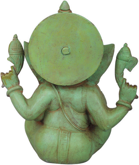 8" Lord Ganesha in Abhay Mudra In Brass | Handmade | Made In India