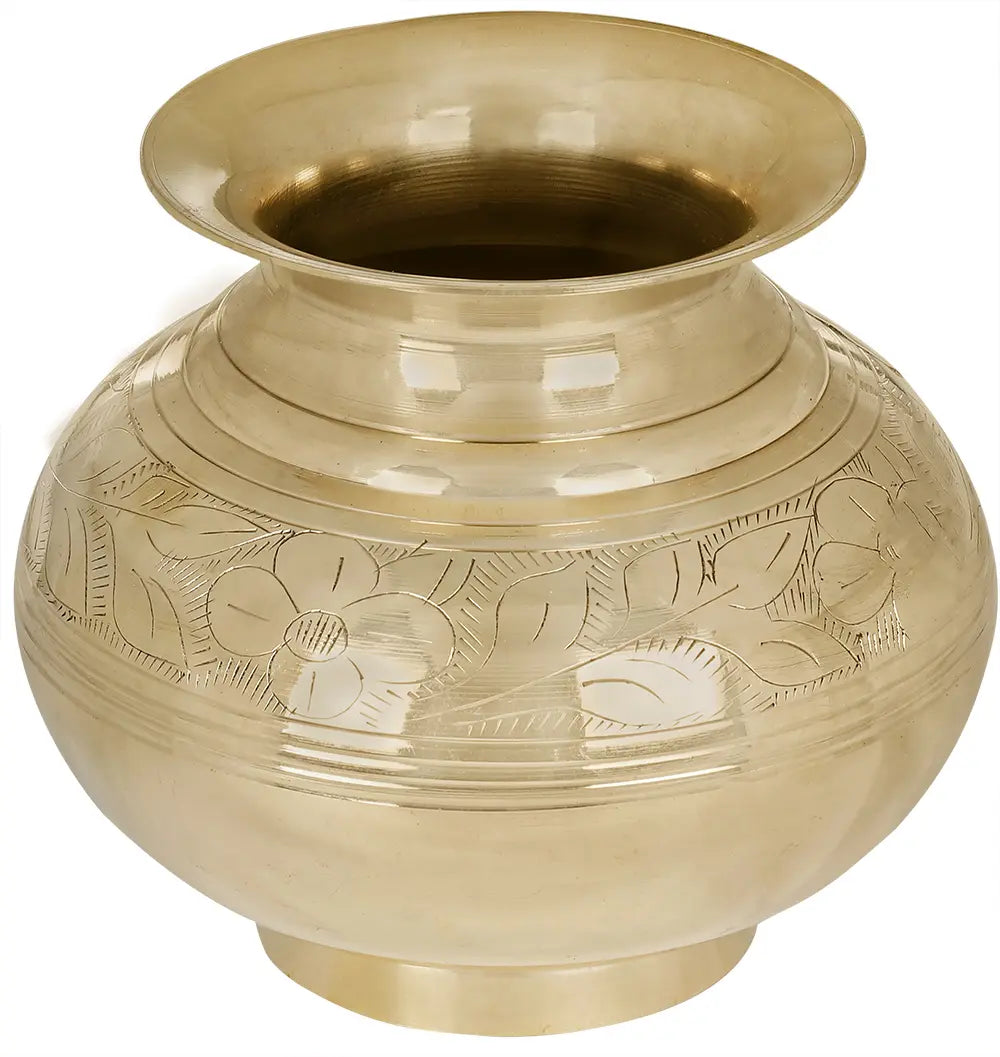 5" Designer Brass Lota (Pot) in Brass | Handmade | Made in India