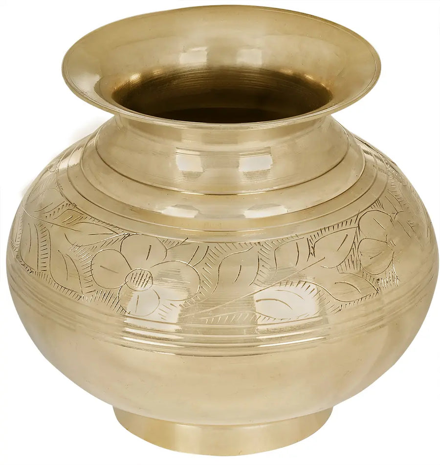 5" Designer Brass Lota Pot for Pooja Handmade