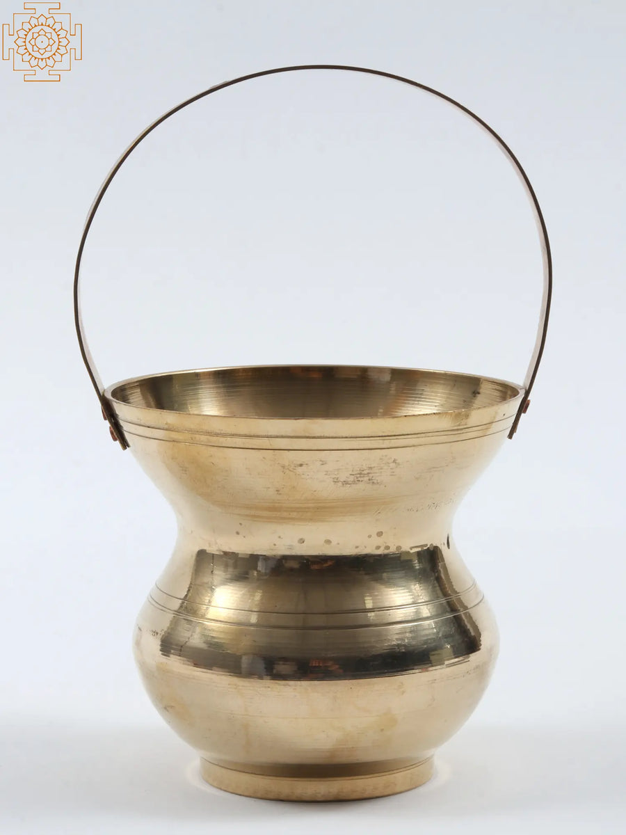 6" Small Kamandalu Brass Statue Handmade
