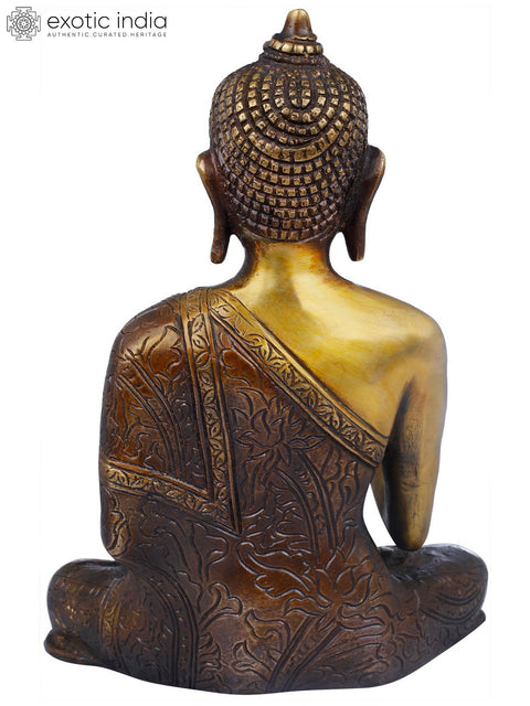 8" Tibetan Buddhist Shakyamuni Buddha In Brass | Handmade | Made In India
