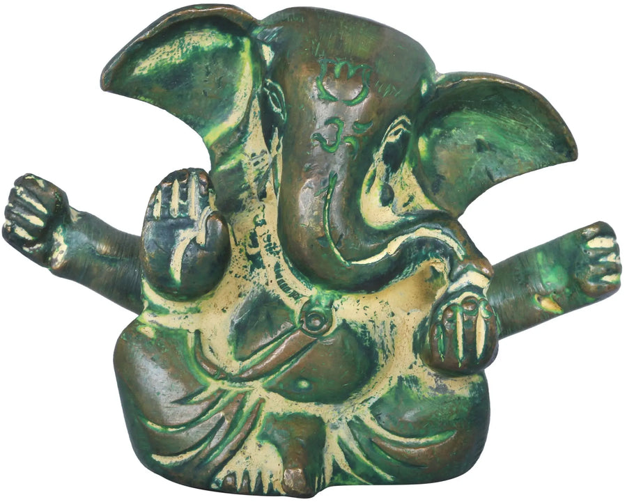 2" Small Ganesha Blessing Idol Handmade Brass Statue