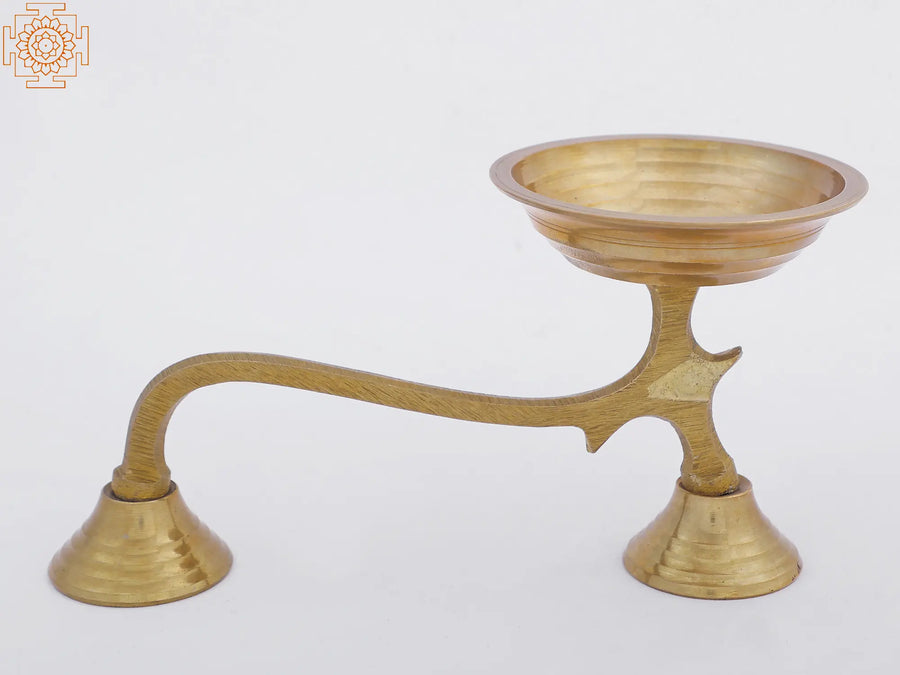 4" Brass Camphor Burner Aarti Lamp Handmade