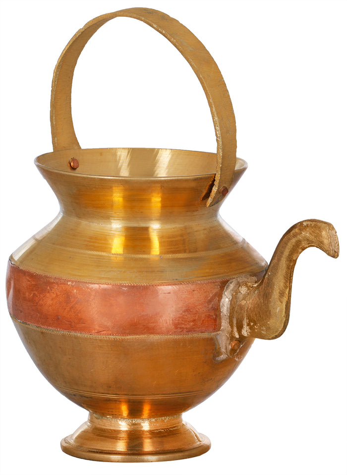 Brass Ganga Jamuna Arghya Pot for Pooja