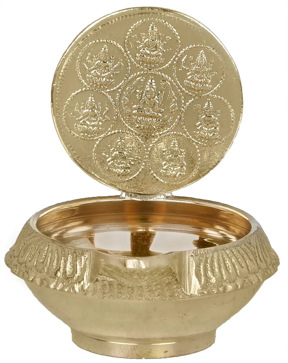 Small Ashtalakshmi Diya (Lamp) in Brass | Handmade | Made In India