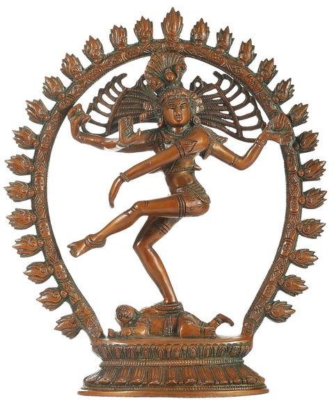 12" Lord Shiva as Nataraja in Cosmic Dance Mudra In Brass | Handmade | Made In India