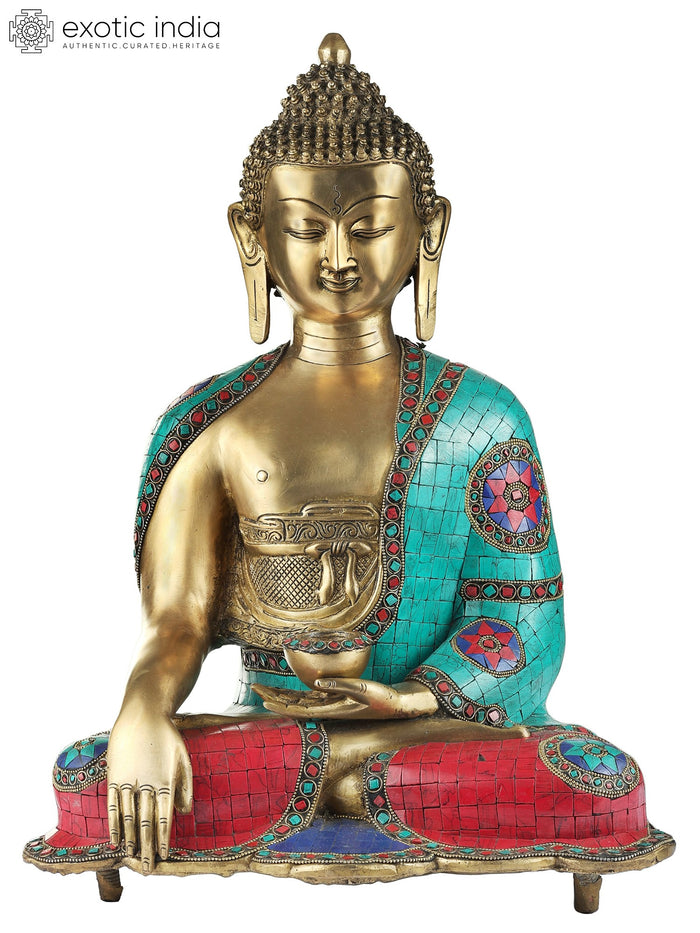 18" Bhumisparsha Medicine Buddha Brass Statue Handmade