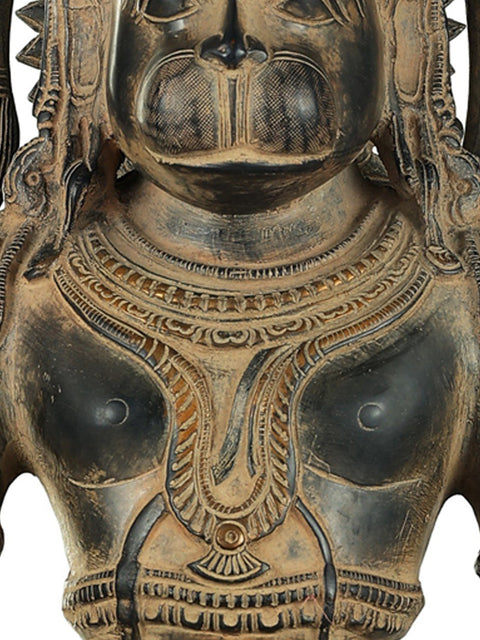 13" Lord Hanuman in Meditation In Brass | Handmade | Made In India