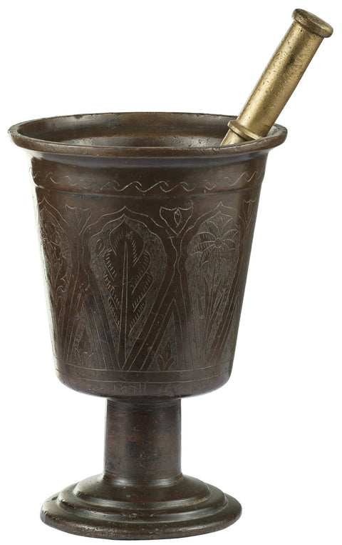 Designer Mortar and Pestle in Brass