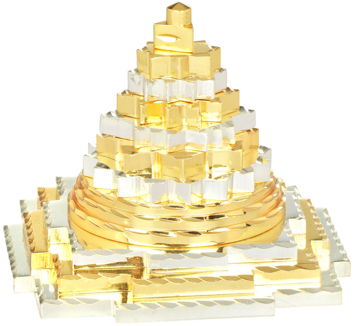 Multi-Pyramid Shri Yantra Brass Statue for Pooja