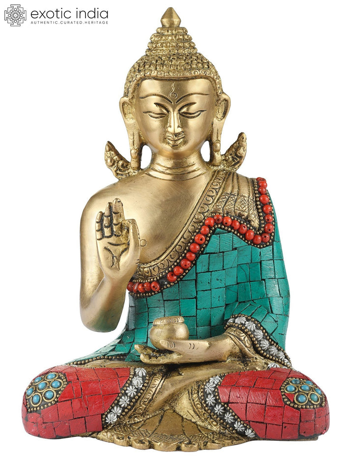 5" Shakyamuni Buddha Tibetan Buddhist Brass Statue Handmade
