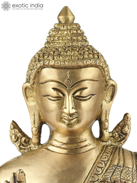 5" Shakyamuni Buddha (Tibetan Buddhist) In Brass | Handmade | Made In India