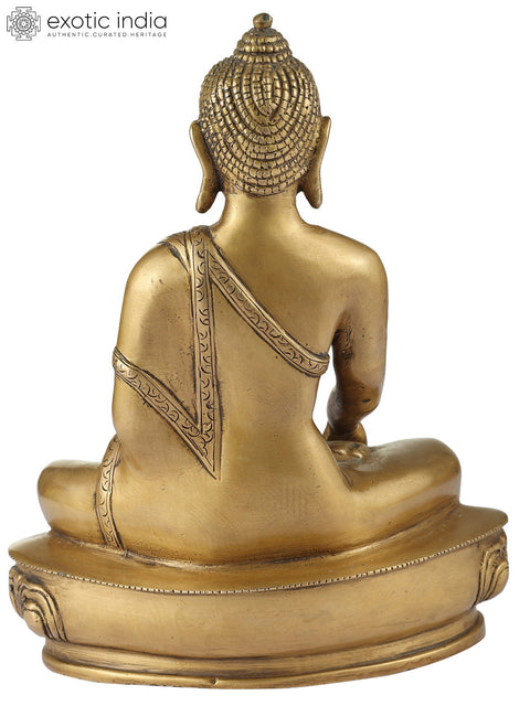 6" Bhumisparsha Lord Buddha (Tibetan Buddhist) In Brass | Handmade | Made In India