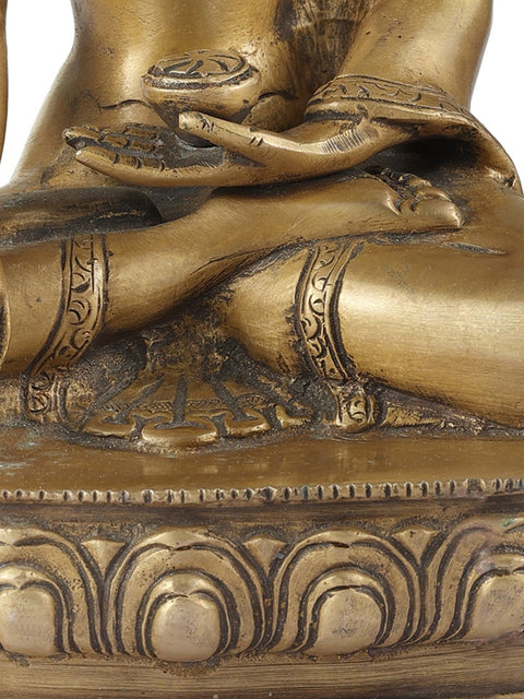 6" Bhumisparsha Lord Buddha (Tibetan Buddhist) In Brass | Handmade | Made In India