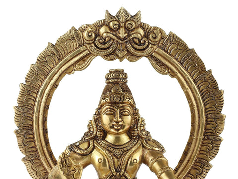 7" Saint Ayyappan Brass Statue | Handmade | Made In India