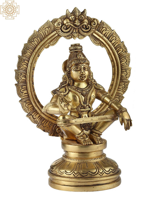 7" Saint Ayyappan Brass Statue | Handmade | Made In India