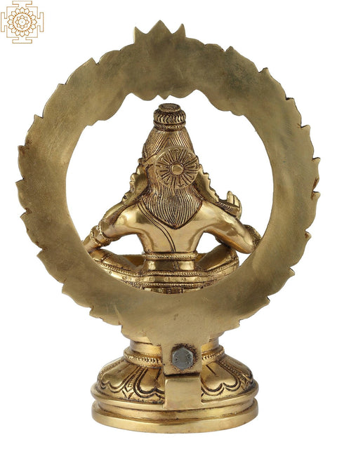 7" Saint Ayyappan Brass Statue | Handmade | Made In India