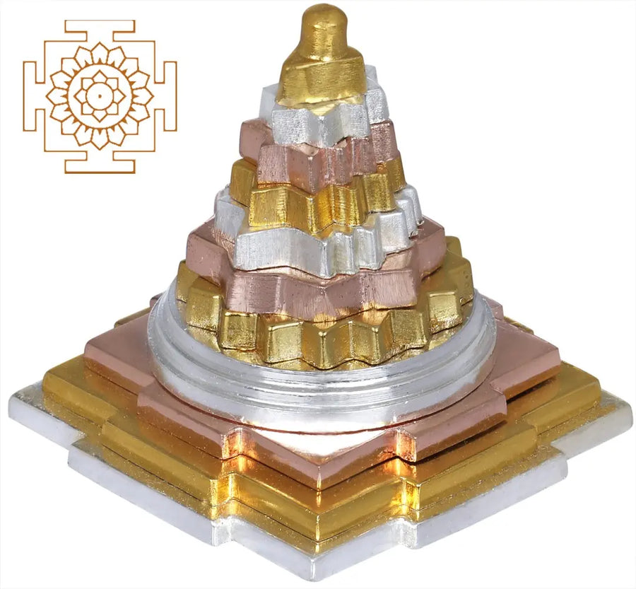 Small Shri Yantra Meru Brass Statue for Pooja