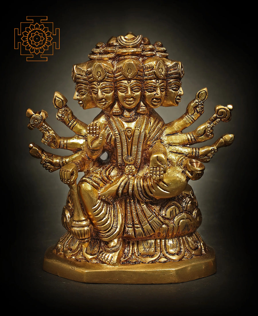 Panchmukhi Lord Vishnu Handmade Brass Statue