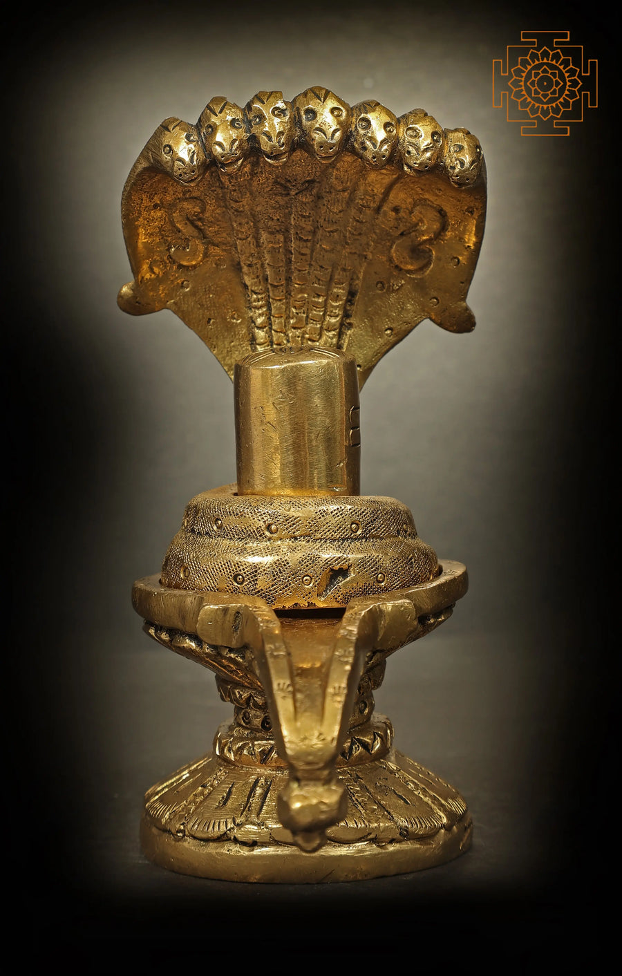 4" Shiva Linga with Sheshnaag Brass Statue Handmade