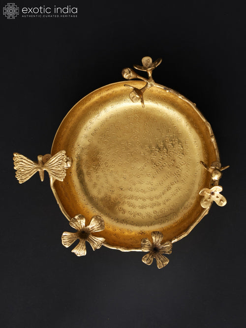 Handmade Floral Designer Brass Urli for Home Decor