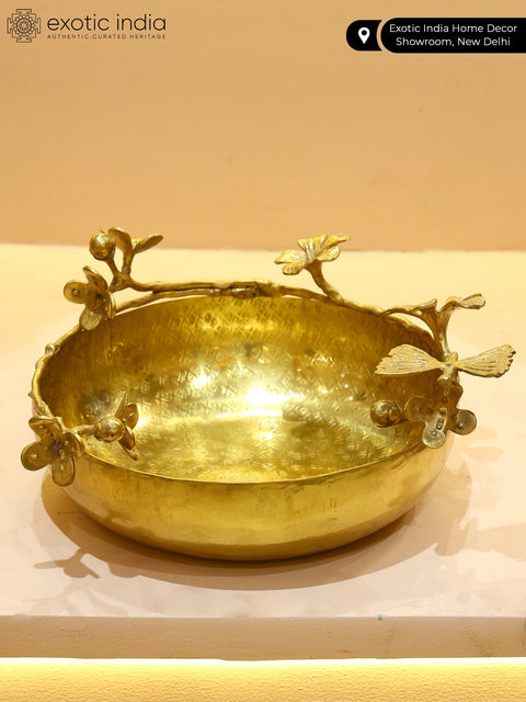 Handmade Floral Designer Brass Urli