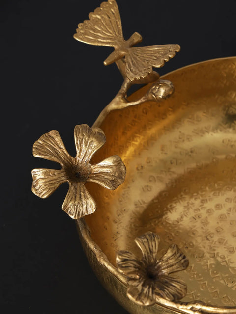 Handmade Floral Designer Brass Urli