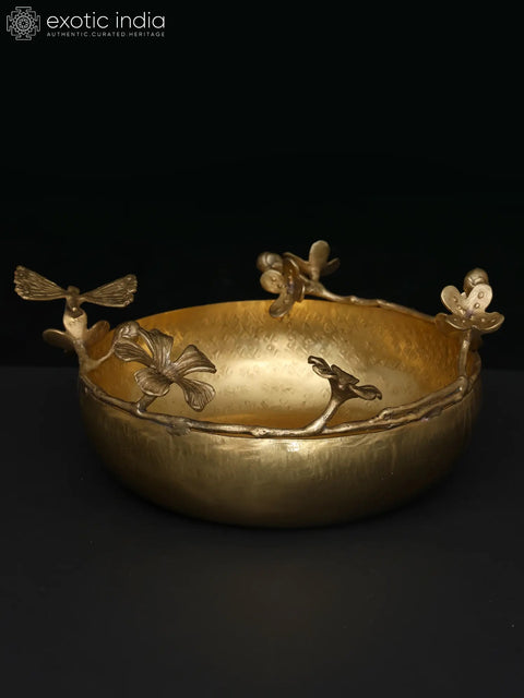 Handmade Floral Designer Brass Urli