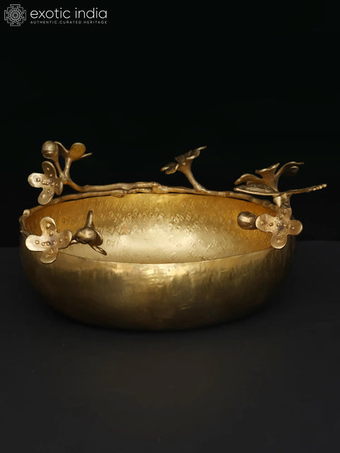 Handmade Floral Designer Brass Urli