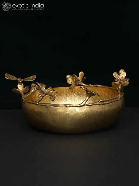 Handmade Floral Designer Brass Urli