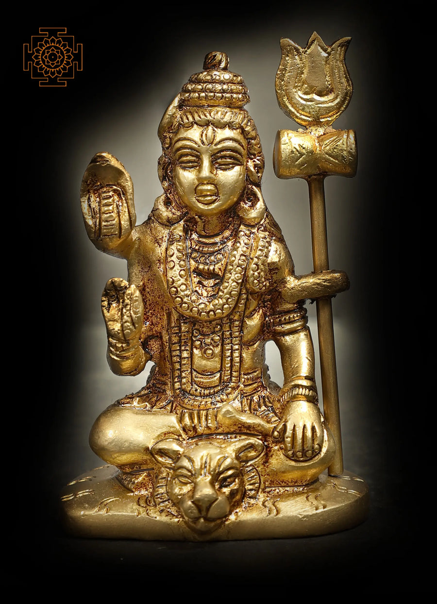 3" Small Blessing Shiva Handmade Brass Statue