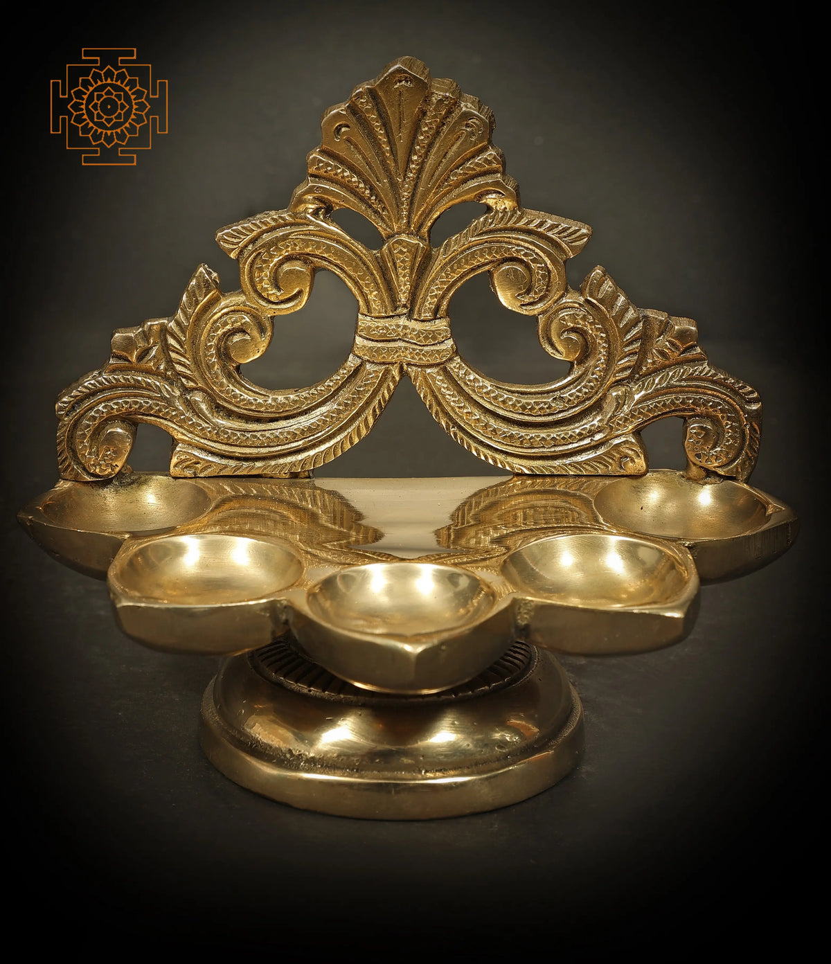 4" Five Wick Diya in Brass | Handmade | Made in India