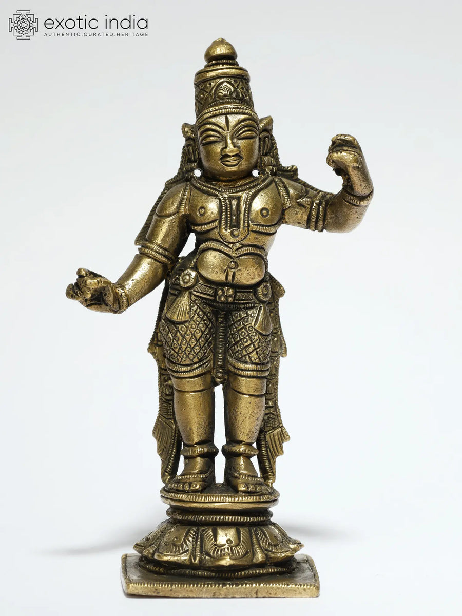 4" Small Lord Rama Brass Idol Handmade