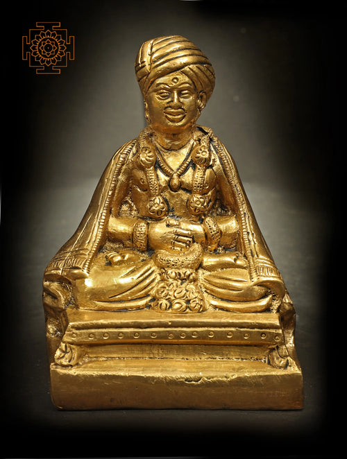 3" Saint Tukaram Brass Statue Handmade Meditation Idol