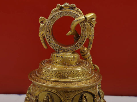 8" Lord Shiva Temple Bell (Big) in Brass