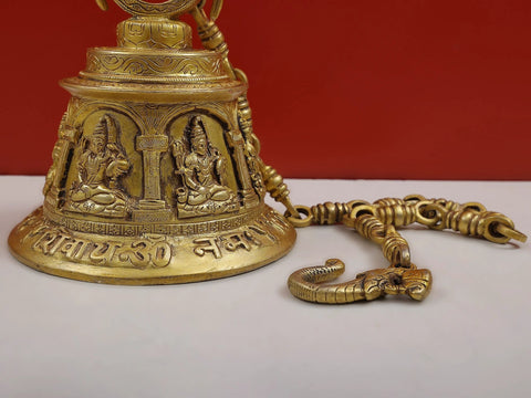 8" Lord Shiva Temple Bell (Big) in Brass