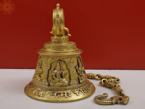 8" Lord Shiva Temple Bell (Big) in Brass
