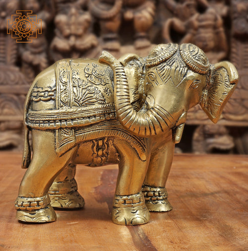 Brass Elephant Statue for Home Decor