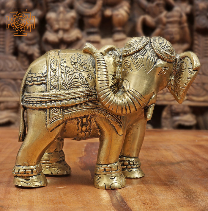 Brass Elephant Statue for Home Decor