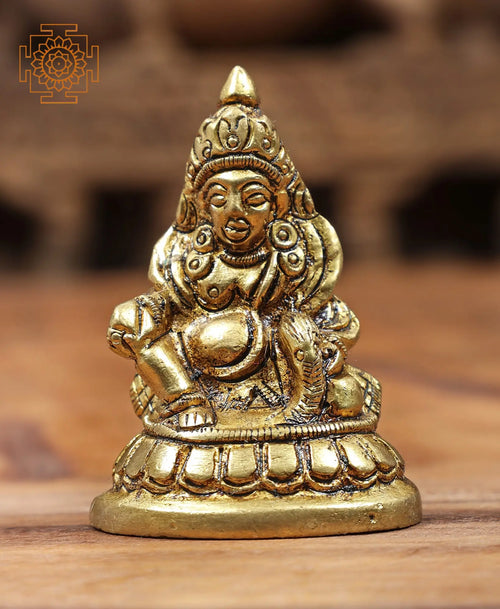 Small Kubera Brass Statue Handmade