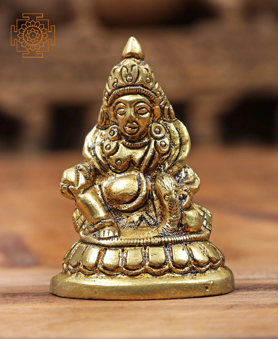 Small Kubera Brass Statue Handmade
