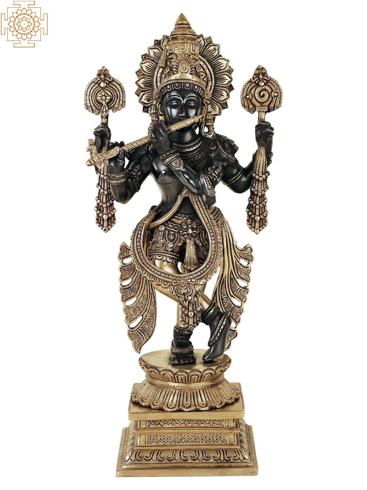 Tribhanga Murlidhara With Tassels At The Wrists And Sashes At The Hips