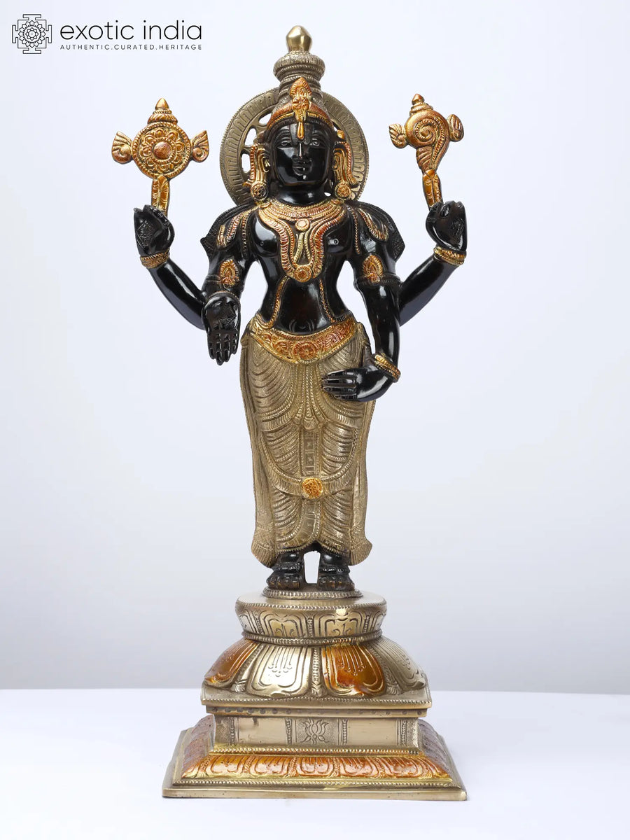 19" Lord Venkateshwara Brass Statue Handcrafted Tirupati Balaji Idol