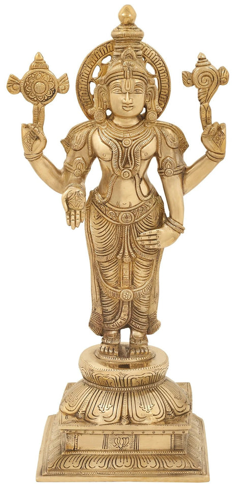 19" Lord Venkateshwara (Tirupati Balaji) Statue in Brass | Indian Handcrafted Idol