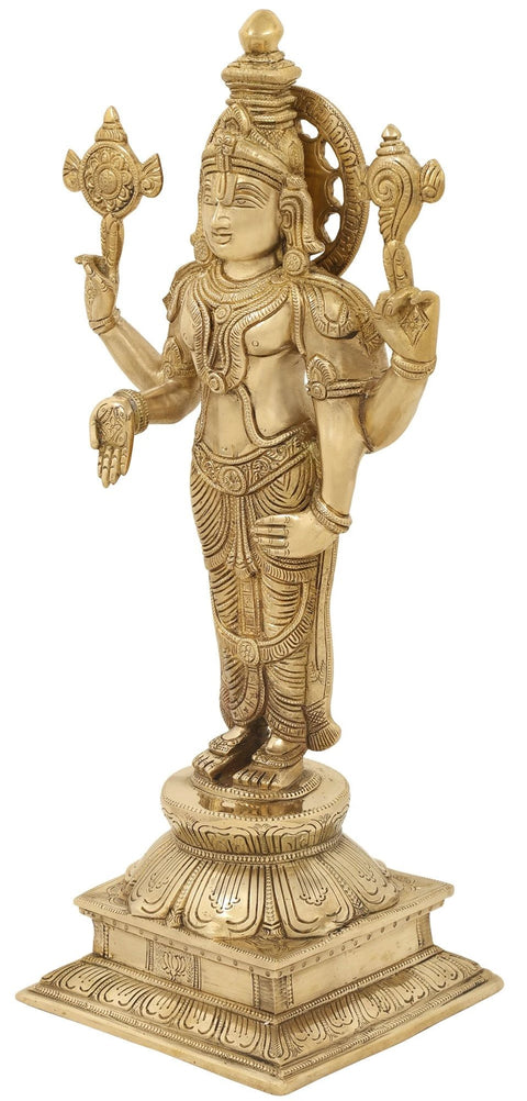 19" Lord Venkateshwara (Tirupati Balaji) Statue in Brass | Indian Handcrafted Idol