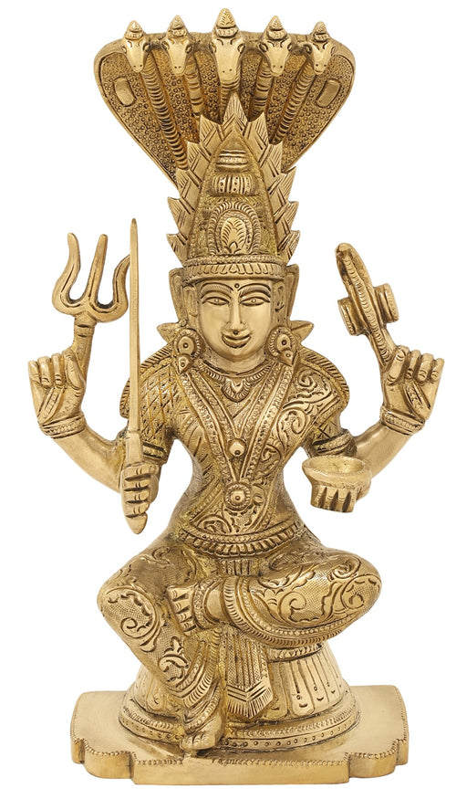 10" Brass Goddess Mariamman Handcrafted Hindu Statue