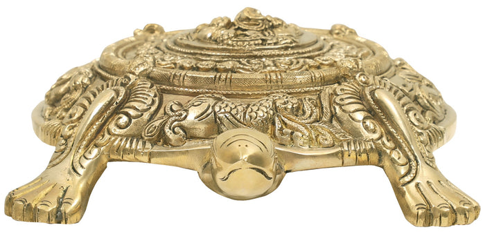 Fine Vastu Tortoise with Ganesha on Top and Yantra Underneath