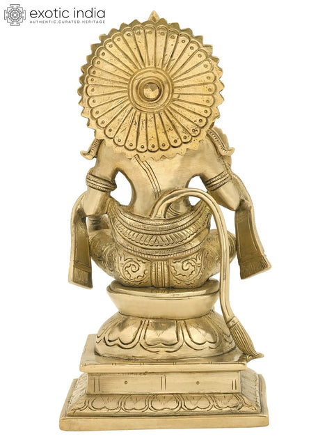 10" Lord Hanuman Blessing in a Yogic Posture | Handmade Brass Sculptures